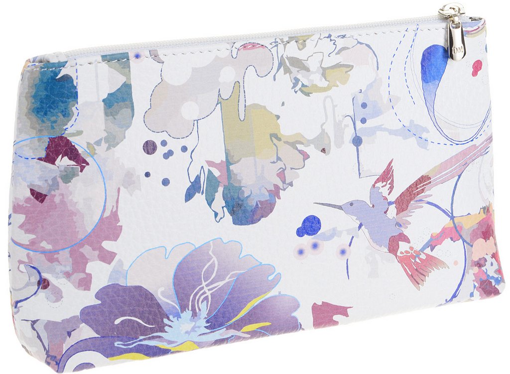Косметичка D.Morelli "Эльза" нат.кожа, принт колибри