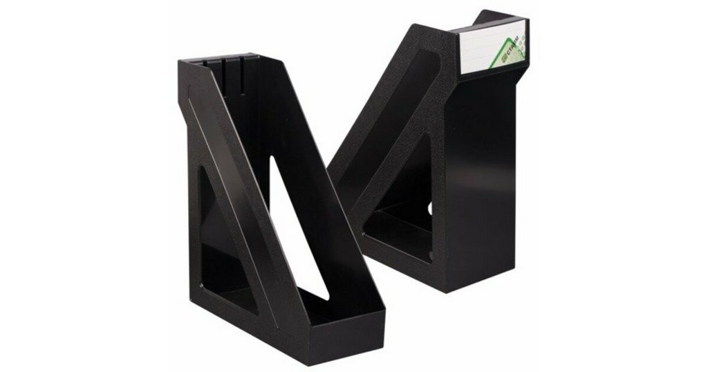 Лоток вертикальный 100 мм Стамм Базис с карманом, черный