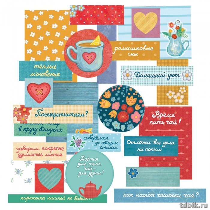 Карточки "Цветочный чай"  190гр/м картон