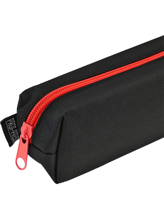 Пенал  универсальный Prof-Press "Чёрный с коралловым" 200*50*50 мм (ткань)