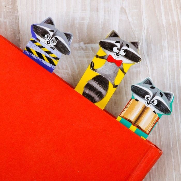 Закладка фигурная "Читай с енотом!" 5шт/уп  ArtFox