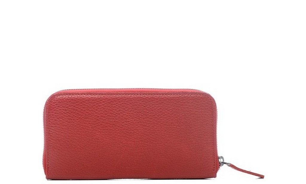 Портмоне D.Morelli женское "Монтана" на молнии, нат.кожа, красное