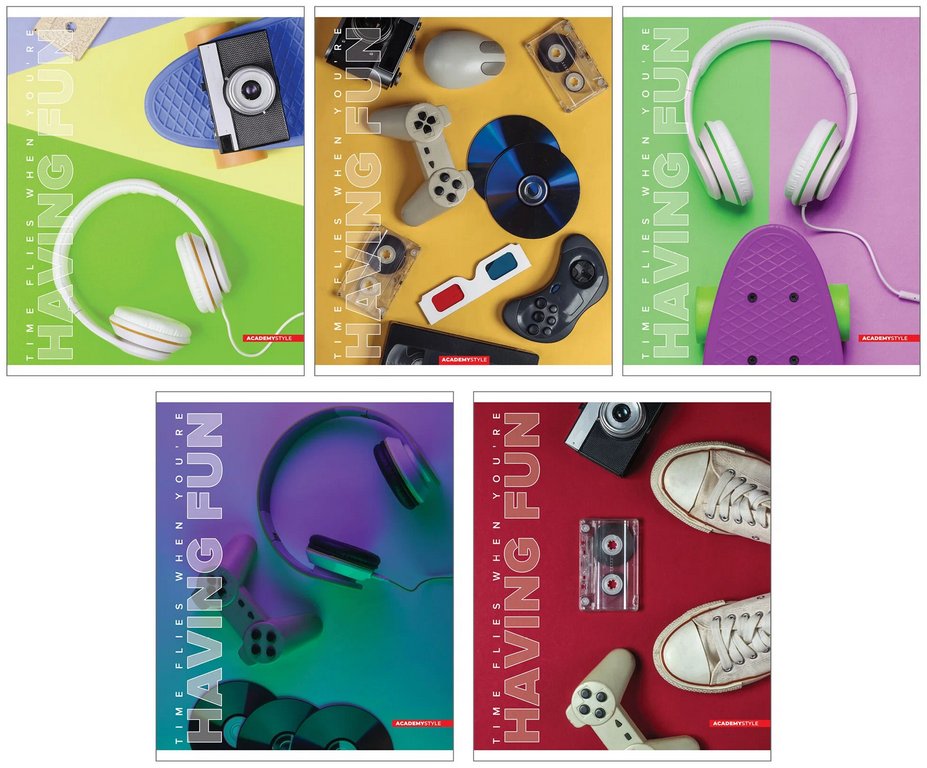 Тетрадь 96 лист кл. А5 на скрепке "Досуг"