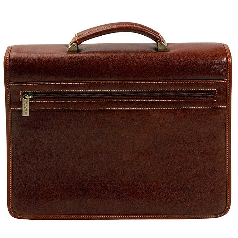 Портфель Dr.Koffer 27*36*8см, нат. кожа, коньяк