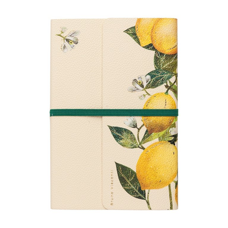 Ежедневник без дат 123*180 мм Bruno Visconti "Flora. Лимоны" гибк. обл., иск. кожа на резинке
