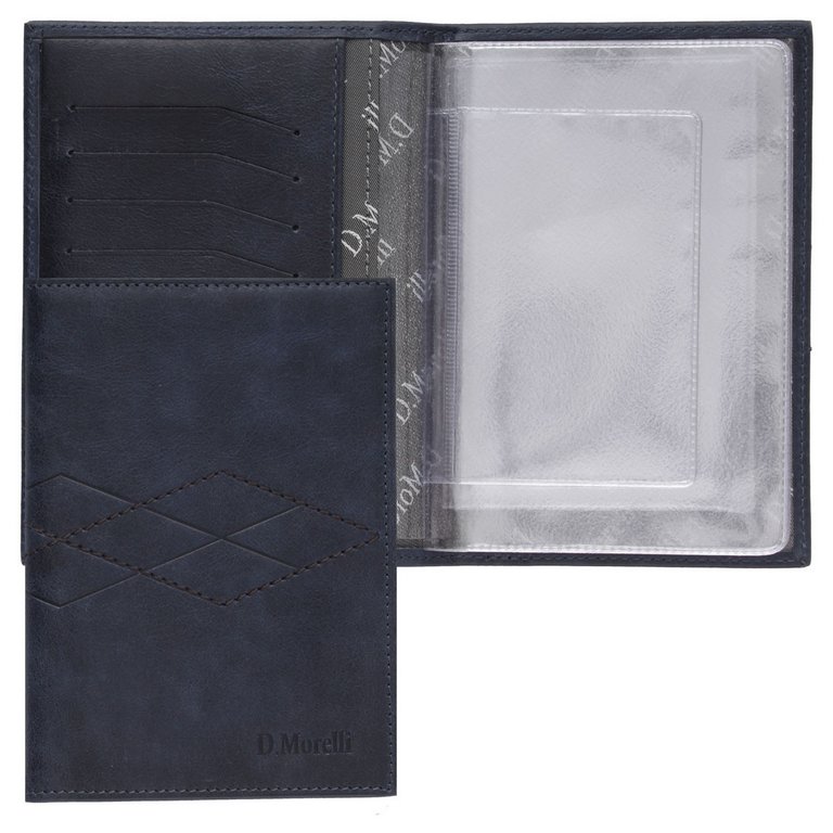 Бумажник водителя D.Morelli "Бонд" нат. кожа, синий