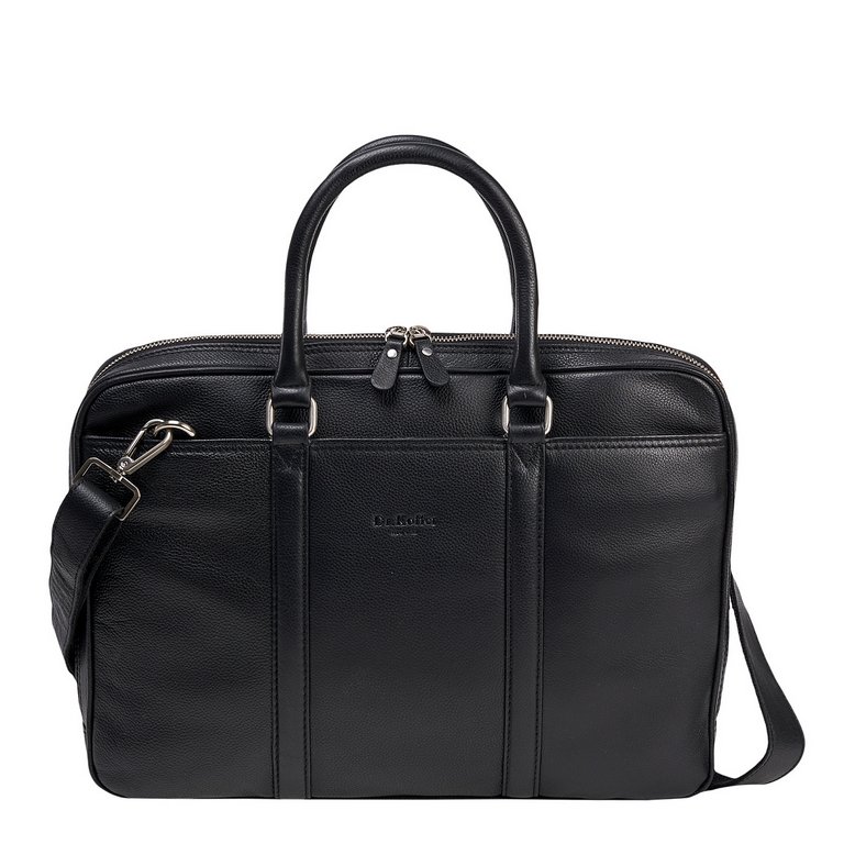 Сумка для документов Dr.Koffer 36*30*6см, нат. кожа, черная