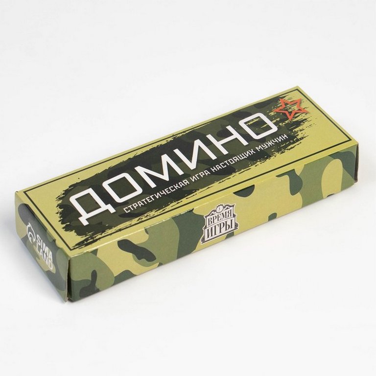 Игра настольная Домино "Армейское" костяшка 3.7х1.9 см, 14.7х5х2.7 см. Время Игры