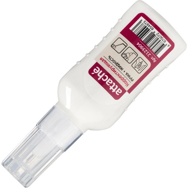 Коррект. жидкость  2 в 1 ( кисточка + ручка) Attache 12 мл