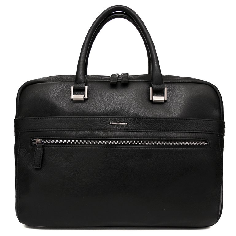 Сумка мужская FABRETTI 39*29*8, нат. кожа, черный