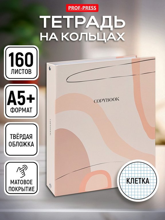 Тетрадь 160 лист кл. А5+ на кольцах "НЕЖНАЯ АБСТРАКЦИЯ"