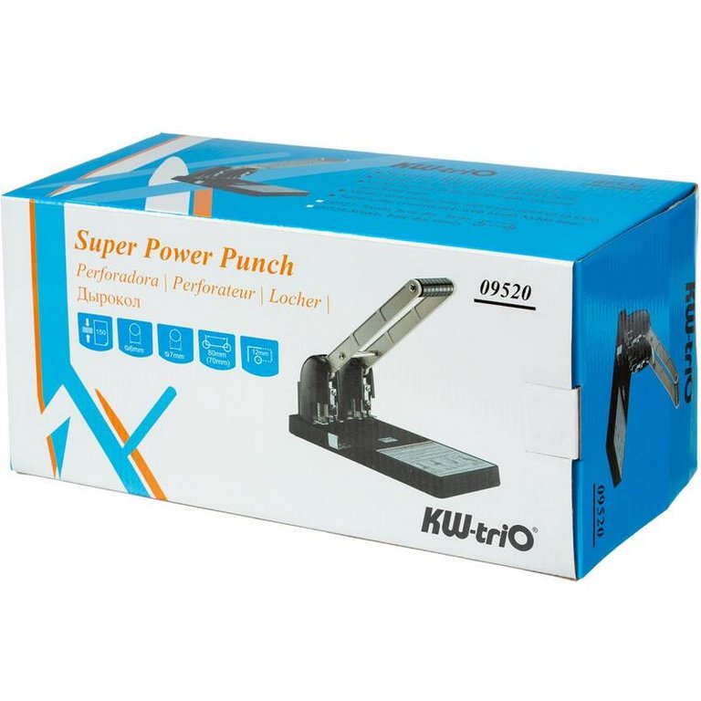 Дырокол мощный до 150л метал. Kw-Trio с линейкой