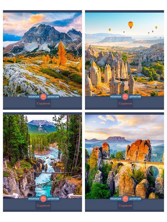 Тетрадь 80 лист кл. А5 на скрепке "Чарующие пейзажи" Prof-Press