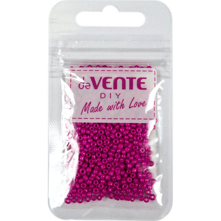 Бисер круглый d=2 мм., 10гр/уп., цв. розовый deVENTE "Opaque"