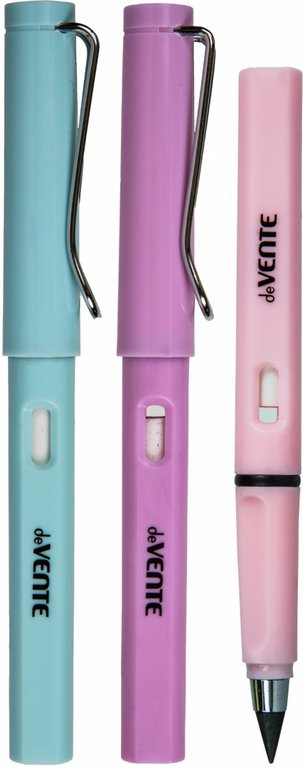 Карандаш вечный черный deVENTE "Perpetum. Pastel" с ластиком (металлический наконечник)