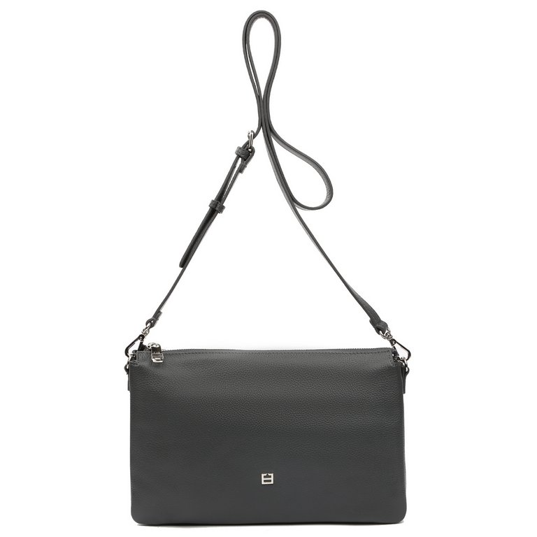 Сумка женская FABRETTI 30х18х11 см, нат. кожа, серый