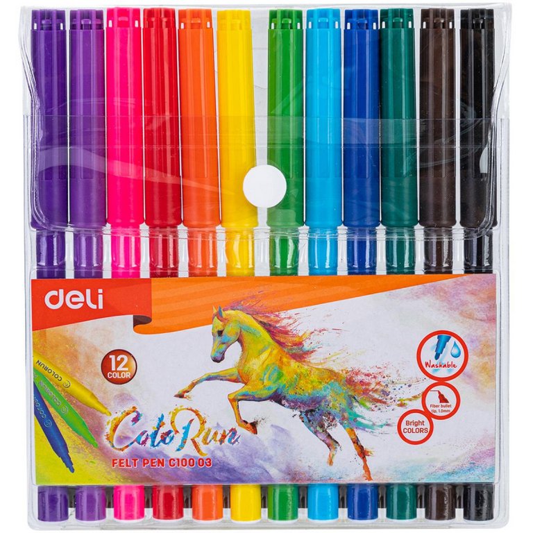 Набор фломастеров 12 цв. Deli "ColoRun"