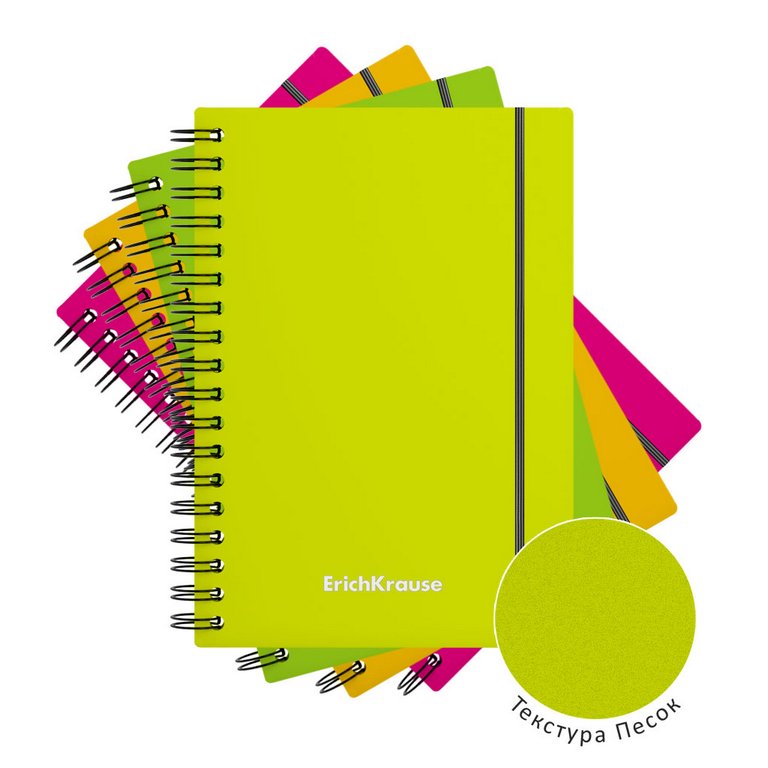 Тетрадь 80 лист кл. А6 на спирали пластиковая обложка "Neon" ассорти