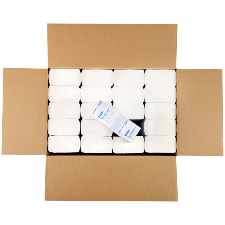 Полотенце бумажное для диспенсера в пачке OfficeClean (H2) Z, 2-слой., 200лист (215*240 мм) тисн.