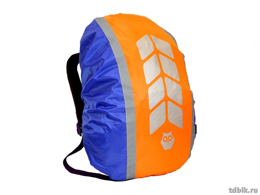 Чехол на рюкзак 20-40 литров со светоотражающими лентами "Микс", цв. вас-кр-оранж. COVA