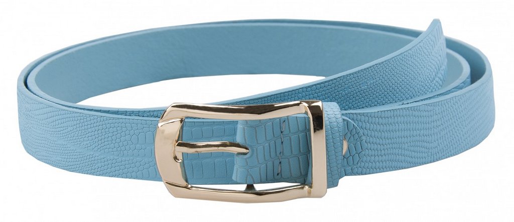 Ремень Alliance нат. кожа,  ширина 25мм, голубой