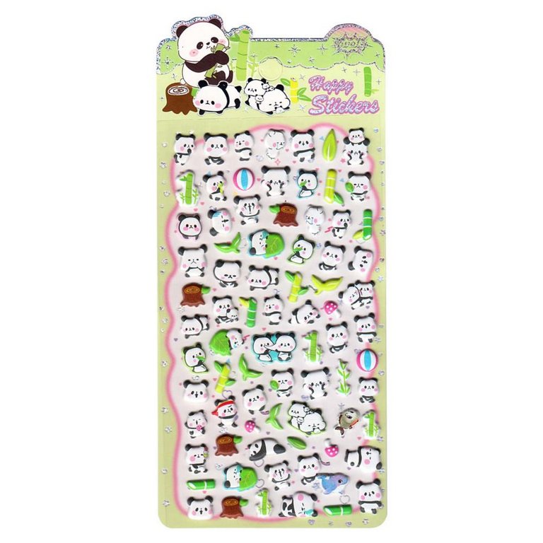 Наклейки 10 х 21см  "Панда 2" зефирные