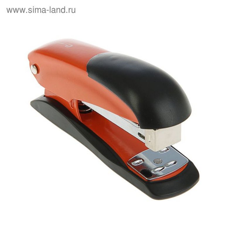 Степлер 24/6 до 20л металлический, Lamark Ulrich, оранжевый с антистеплером