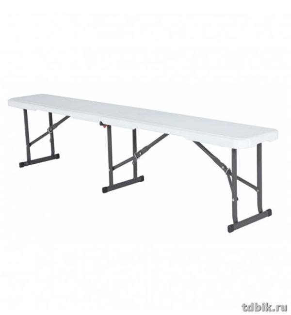 Скамья складная пластиковая "Lifetime" 1830*290*430мм, цвет белый