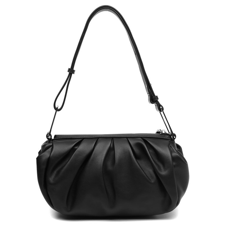 Сумка женская FABRETTI 27х14х7 см, нат. кожа, черный