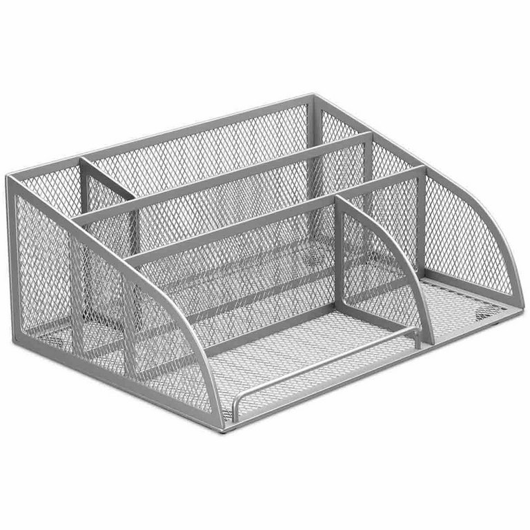 Подставка наст д/канц. принадлеж. металл, Brauberg "Germanium", 5 отд., серебро