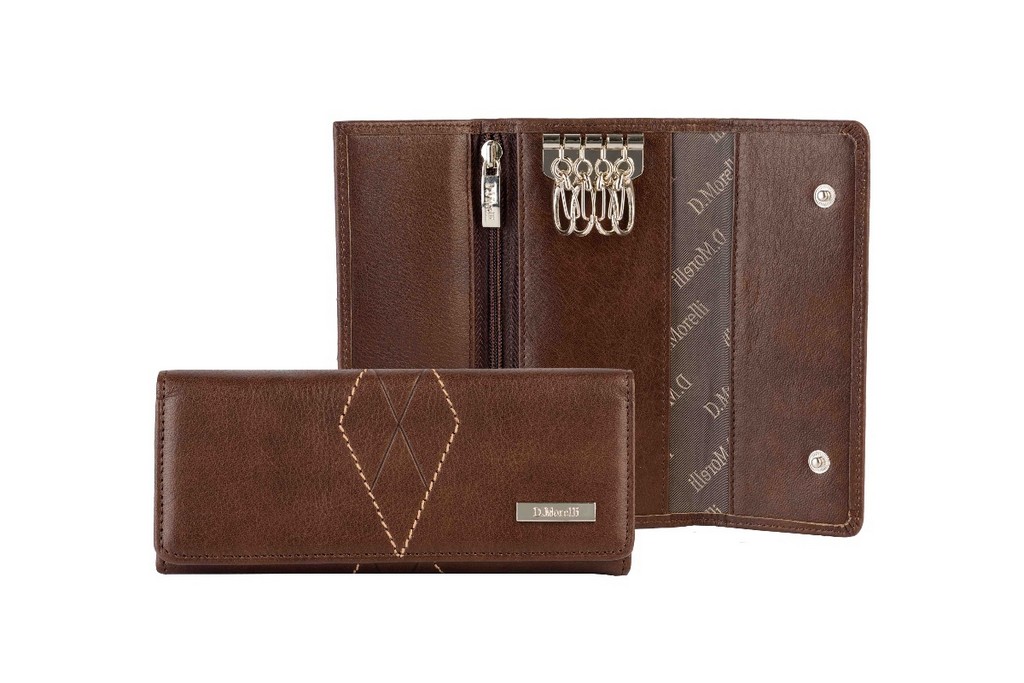 Футляр для ключей  D.Morelli "БОНД" из нат.кожи, коричневый