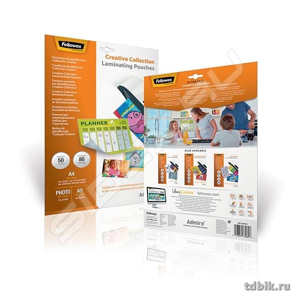 Пленка для ламинирования А4 гл, А4 мат, А4 EasyDisp, А5 гл, А6+ гл,  80 мкм (50шт/уп) Fellowes