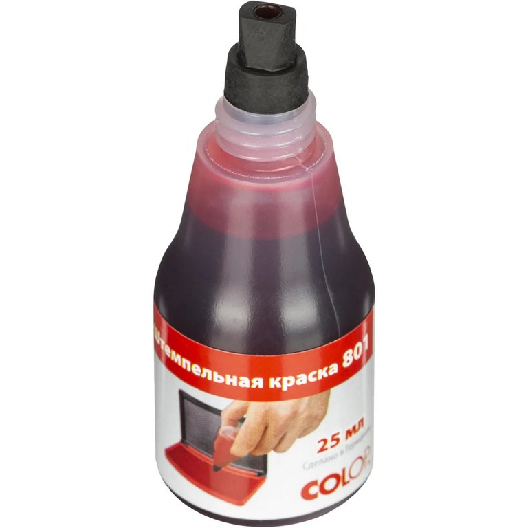 Краска штемпельная Colop 25 мл красная на водно-глицериновой основе