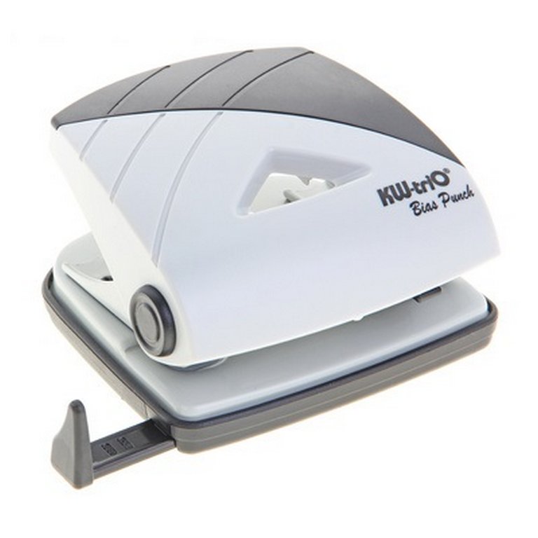 Дырокол до 25л метал. база, пластик. рукоять KW-trio BIAS Medium с линейкой