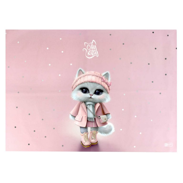 Клеёнка д/труда ПВХ 70*50 см "Кошечка в пальто"