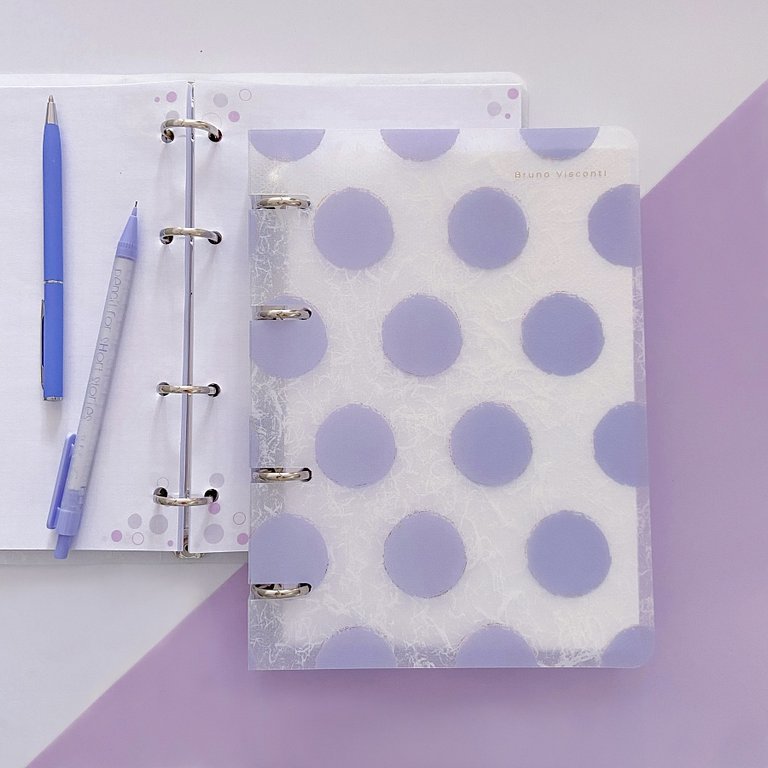 Тетрадь 80 лист кл. А5 на кольцах со сменным блоком "Горошек" пласт. обл. BrunoVisconti