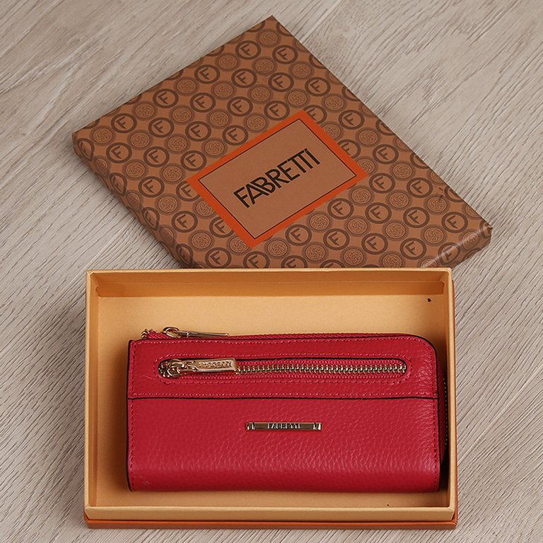 Футляр для ключей FABRETTI нат. кожа, 13,5*8*2,5 см, коралловый