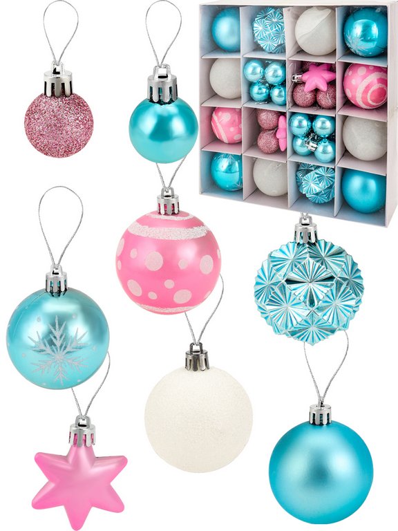 Набор шаров  цвет ассорти 30 мм 28 шт, 45мм 2шт, 60мм 12 шт "Стильные тона"