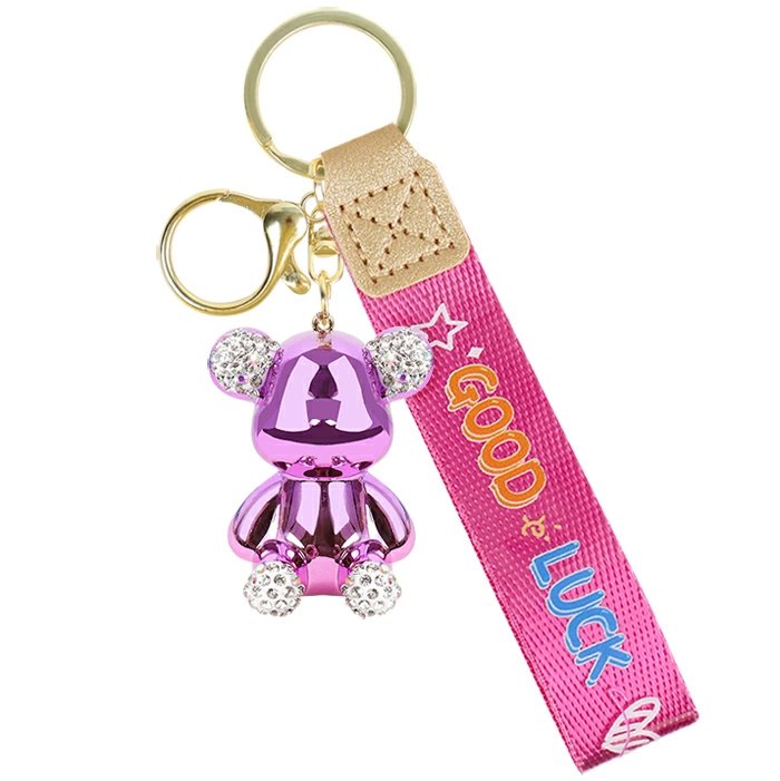 Брелок "Мишка" ассорти (металл и полимерные материалы)  3,5*5,5*3см