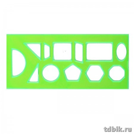 Трафарет геометр. фигур пластиковый, 25 см Стамм