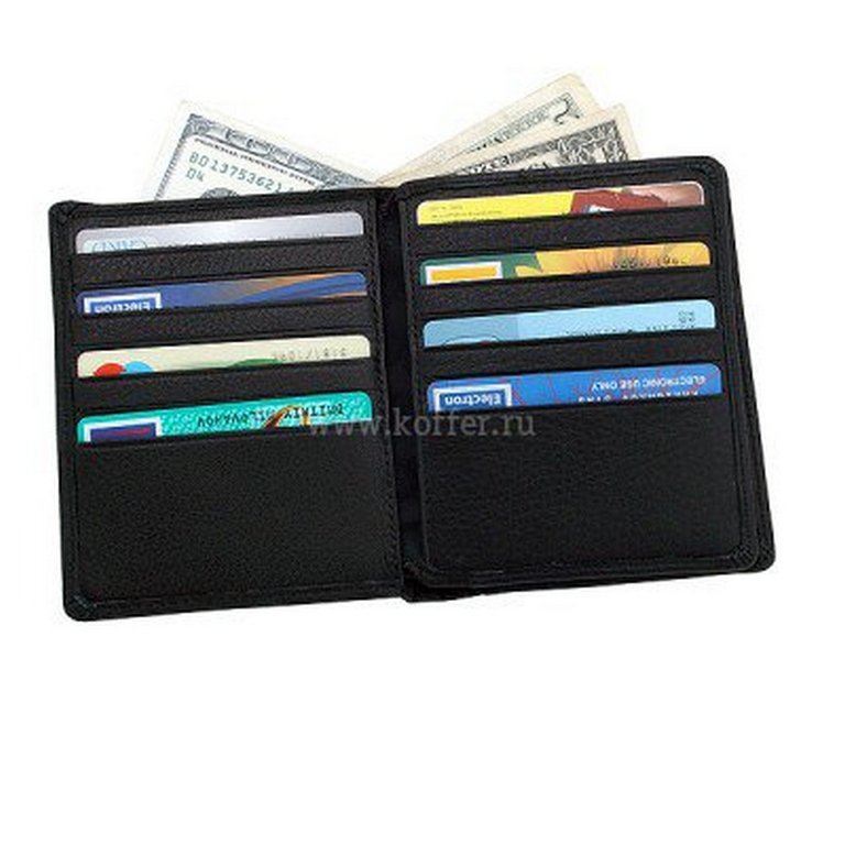 Портмоне Dr.Koffer 13*10,5см, нат. кожа, черный