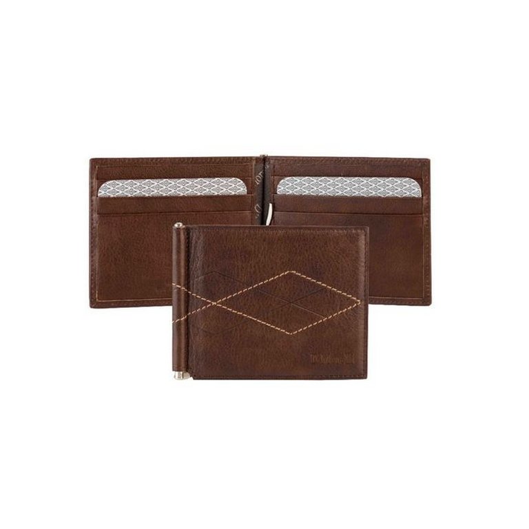 Зажим для денег D.Morelli "БОНД" нат.кожа, коричневый