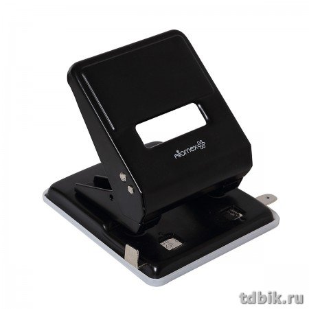 Дырокол до 45л метал. Attomex, с линейкой цв. черный