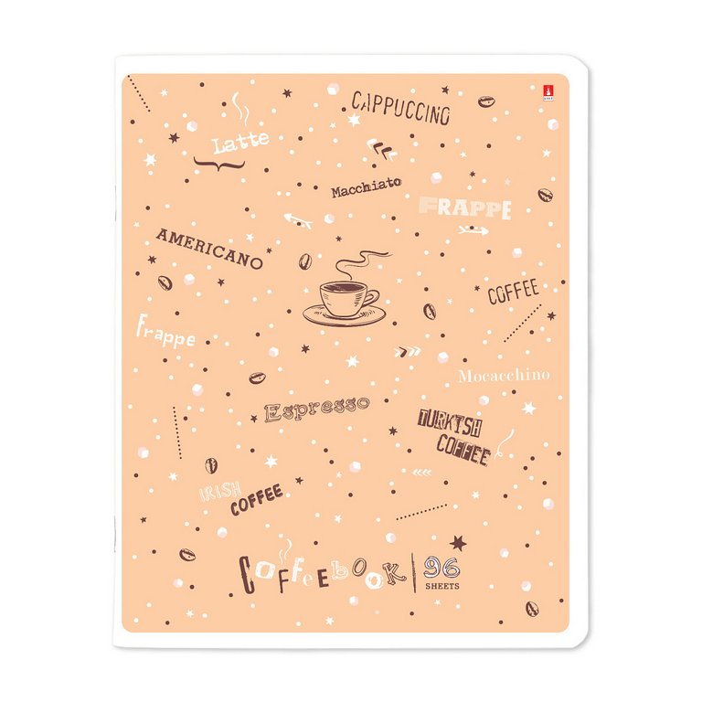 Тетрадь 96 лист кл. А5 на скрепке "COFFE TIME" 5 ВИДОВ