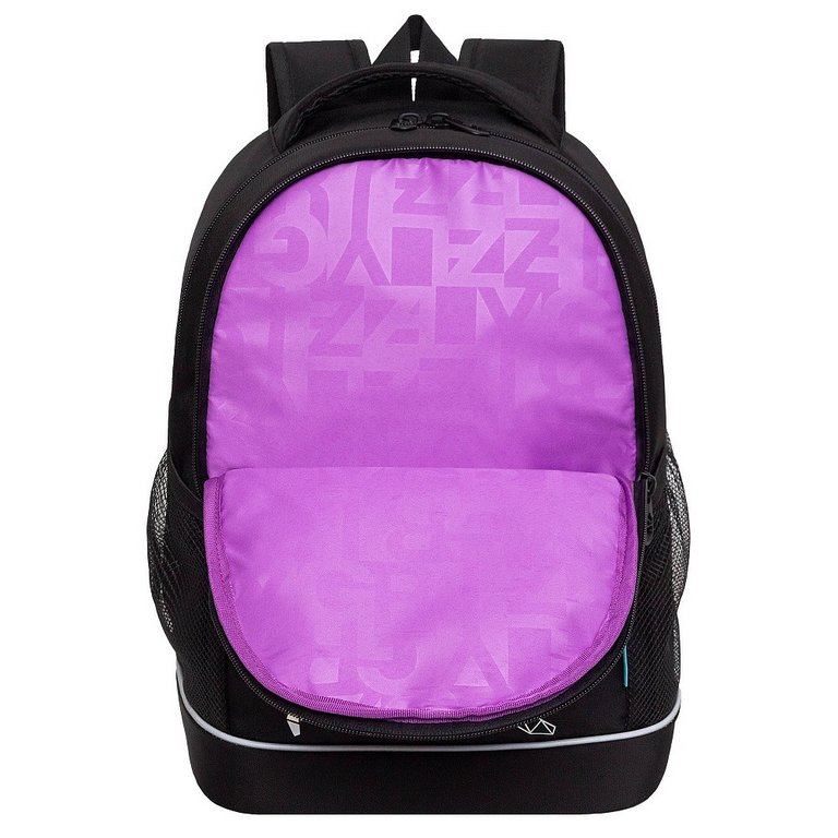 Рюкзак школьный для девочки Grizzly 28*38*18 см, черный