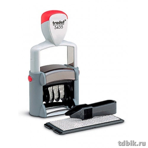 Датер самонаборный 2 стр. 41х24 1 касса мм металлический "БАНК" Trodat подушка сине-красная