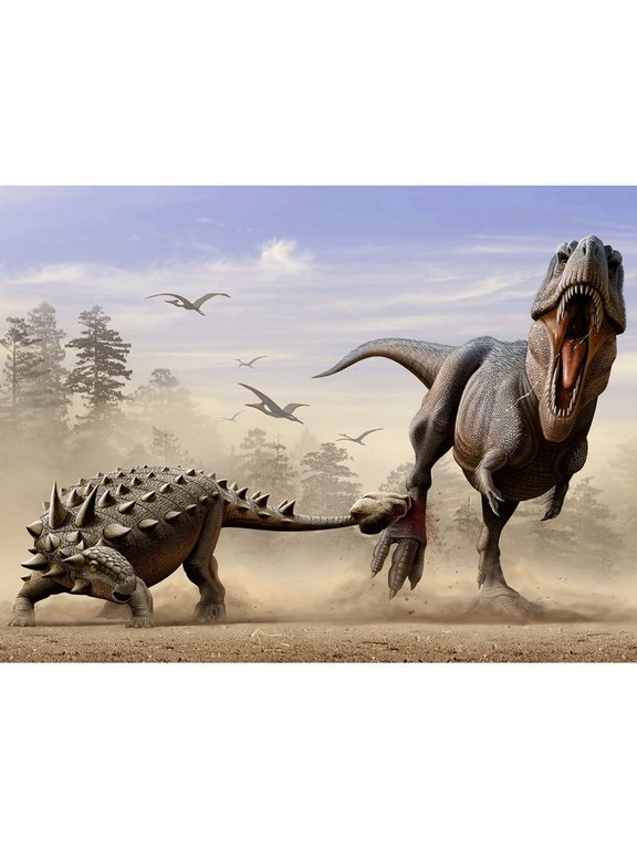 Пазл 3D картинка 500 дет. "Дасплетозавр против эвоплоцефала" 61*46см, 6+ Prime 3D