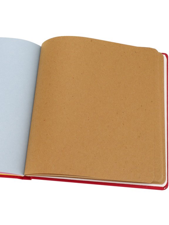 Скетчбук 200*200 мм, 72л. сшивка "Colorful Red" на резинке 120 г/м2, бумага цветная