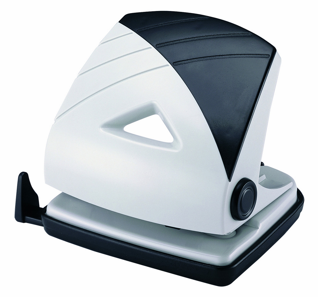 Дырокол до 25л метал. база, пластик. рукоять KW-trio BIAS Medium с линейкой