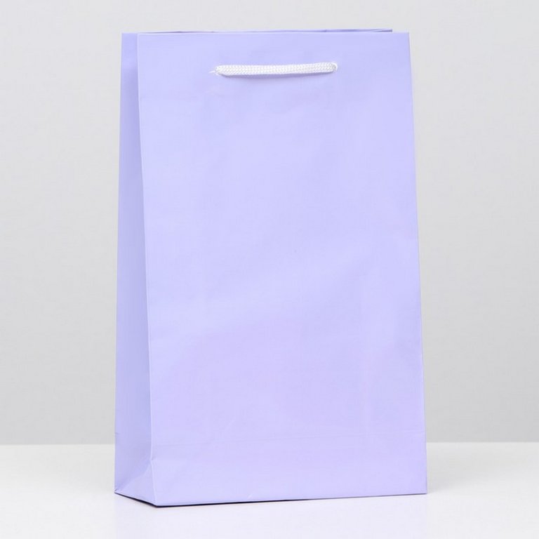 Пакет бумажный 16,5*26,5см ламинированный, сиреневый